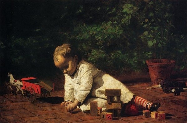 Thomas Eakins and his painting "Baby at Play" #oil #painting #paintings