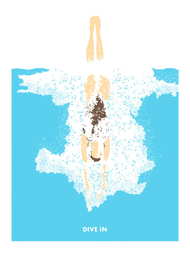 Jonny Ashcroft Posters #swimming #water #ilustration #brush