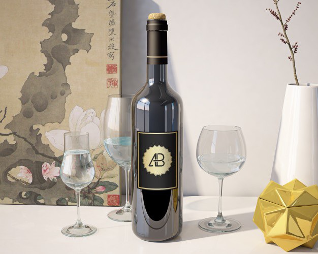 Wine bottle mock up Free Psd. See more inspiration related to Mockup, Template, Wine, Web, Website, Bottle, Mock up, Glass, Templates, Website template, Wine glass, Wine bottle, Mockups, Up, Web template, Realistic, Real, Web templates, Mock ups, Mock and Ups on Freepik.
