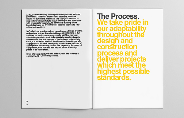 Y2 Architecture #swiss #yellow #bold #circles #black #clean #minimal #helvetica #brochure