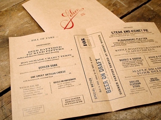 Art of the Menu: Saloon #print #menu #identity #logo #typography
