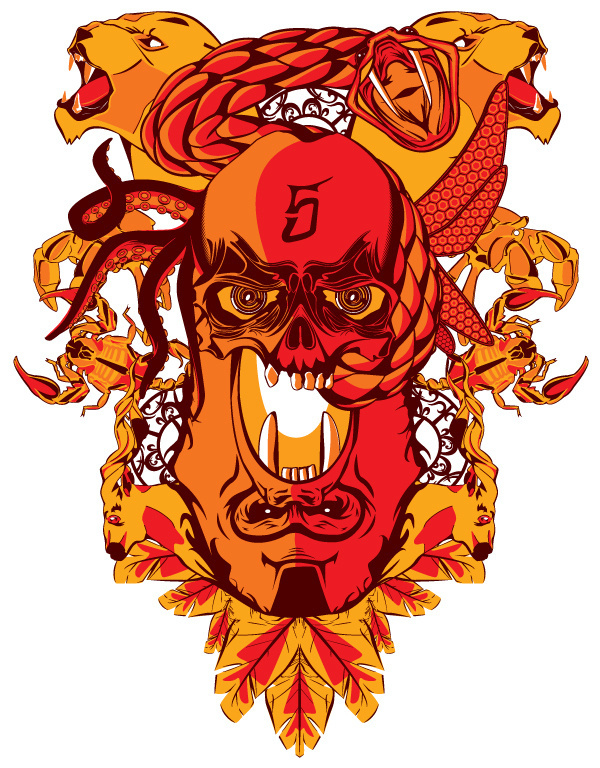 The Limited on the Behance Network #5thgmstore #print #lion #octopus #shirt #elk #snake #illustration #goat #gorilla #dragonfly #scorpion #skull #jungle