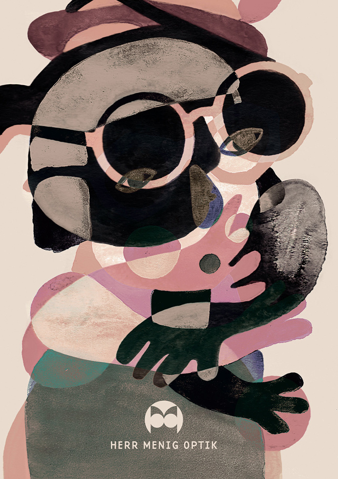 Ad illustration for Herr Menig Optik, an optician in Nürnberg Germany - www.philippzm.com #ad #illustration #glasses #optician
