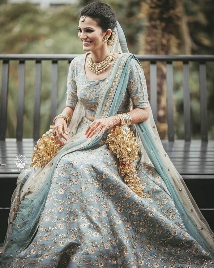 Set the Goals with This Blue Lehenga