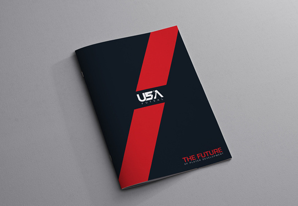 USA Futsal brochure on Behance #print #design #graphic #palette #clean #soccer #grid #minimal #usa #football #colour #brochure
