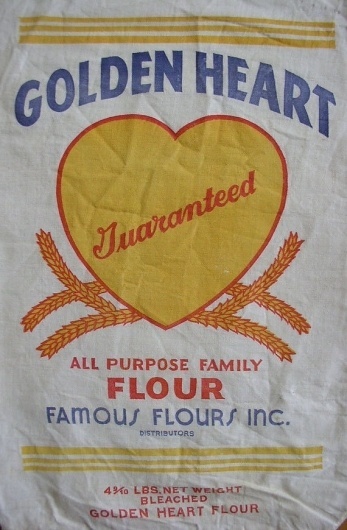 Vintage Flour Sack Golden Heart Flour Bold by LilacsAndLaughter #reference #wedding