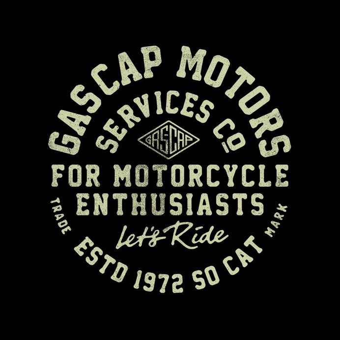 New gascap Motors tee, coming soon...stay tuned! on Behance Alexramonmas Studio
