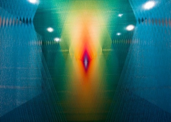 Rainbow Thread Installations #thread #color #art #installation