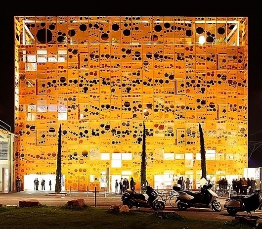 Orange Cube, France by Jakob + Macfarlane | blueverticalstudio #modern #orange #architecture #elevation #cube
