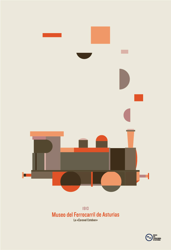 museo del ferrocarril de asturias on Behance #train #vector #museum #color #palette #illustration