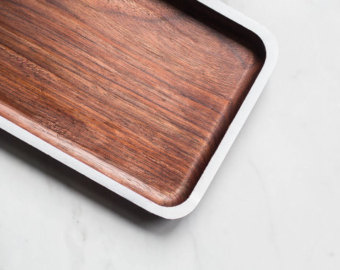 Walnut Catchall Valet Tray #wood #catchall #valettray