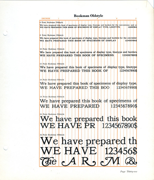 Bookman type specimen #type #specimen
