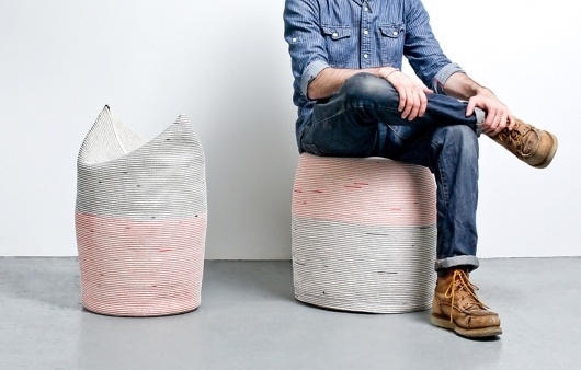 doug johnston: coiled and stitched rope stools #textiles