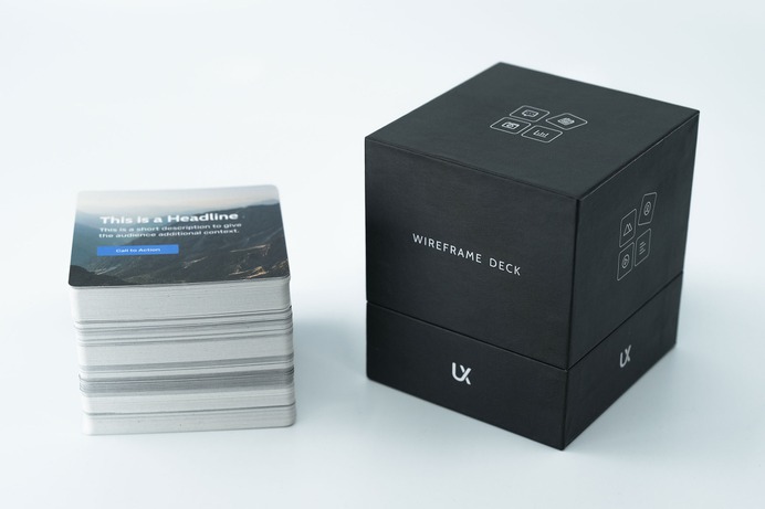 The UX Kits Wireframe Deck is a deck of cards for building website or app layouts, right on a desk. The deck allows you to take a break from the screen and experiment with different layouts in a hands-on activity that gets anyone involved in the design process, regardless of their expertise.