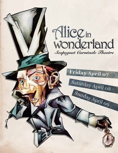 Alice in Wonderland, An Experiment in Cubism « matmacquarrie.ca #in #alice #illustration #macquarrie #cubism #hatter #mat #poster #wonderland #mad