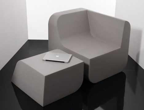 Kitmen Keung's Dual Cut Chair - Core77 #chair #furniture #curve #ottoman