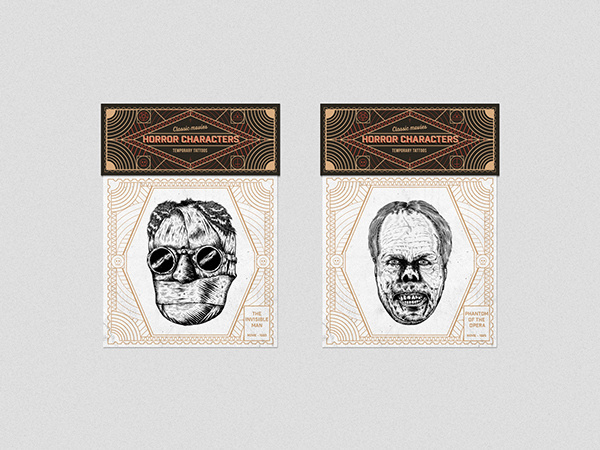 Horror characters on Behance #drawings #heymikel #classic #horror #temporary #tattoo #illustration #movies #characters