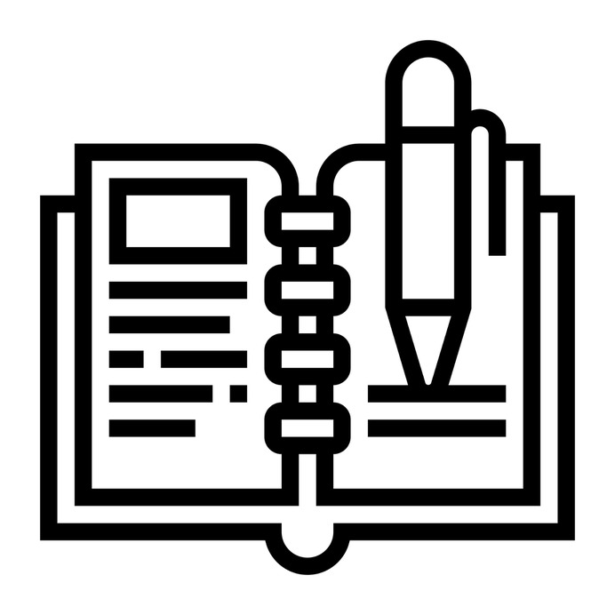 See more icon inspiration related to notebook, text, note, pen, files and folders, Tools and utensils, writing tool, stationery, notes, writing and file on Flaticon.