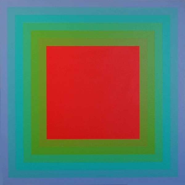 Richard Anuszkiewicz, Cool Red Square andÂ Warm Red... #color #field #painting