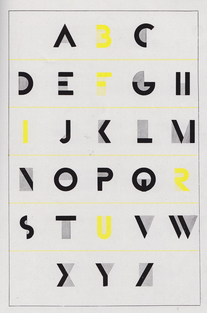 "Bifur" alphabet designed by A M Cassandre, Deberny et Peignot, Paris – 1929