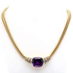 SHILLING necklace with Amethyst and diamonds,