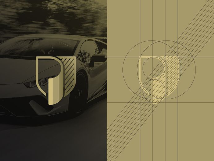 Letter p shield