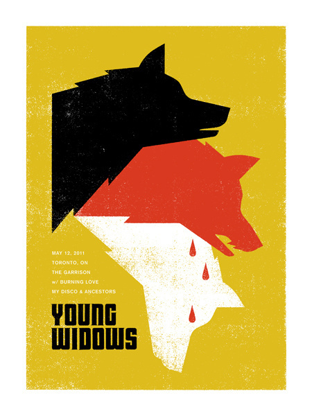 GigPosters.com Young Widows Burning Love My Disco Ancestors #young #print #illustration #gigposter #wolf #widows