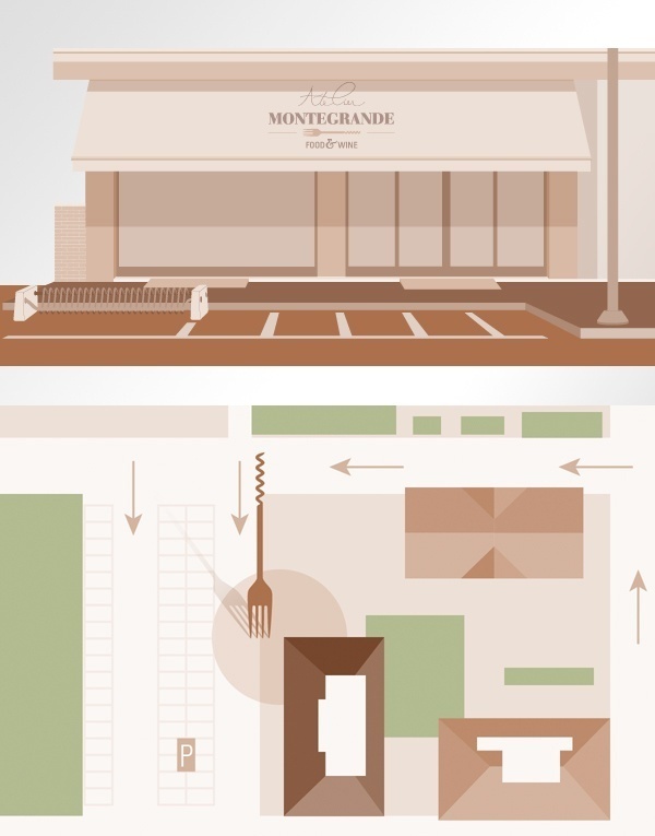 Atelier Montegrande food & wine - infographic by www.o-zone.it #information #infographics #print #infographic #icons #visualizing #info #illustration #graphics