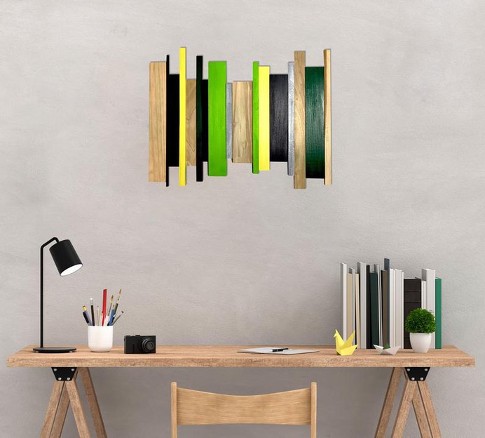 Unique Wooden Wall Art Green image 0