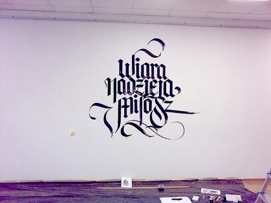 FaithHopeLove exhibition id & calligraffiti performance on the Behance Network #lettering #calligraphitti #adam #romuald #typography