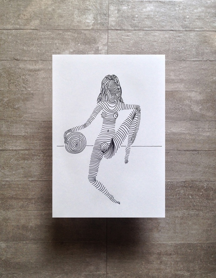 Stripes // #illustration #art #drawing #portrait #girl
