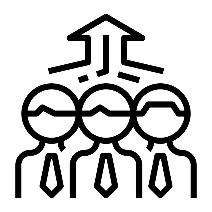 See more icon inspiration related to leadership, team, teamwork, group, person, Cooperation, humanpictos, collaboration, men, networking, people, up arrow and arrows on Flaticon.
