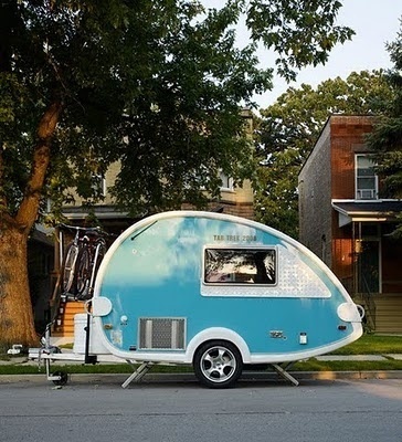 Want this. #blue #camping #vintage #sidecar