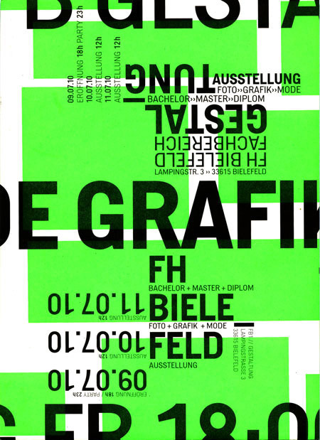 Gestaltung FH Bielefeld, Abschluss 2010, Poster, Neon