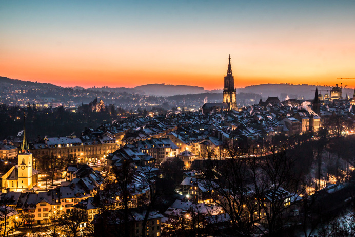 bern, bern oldtown, night