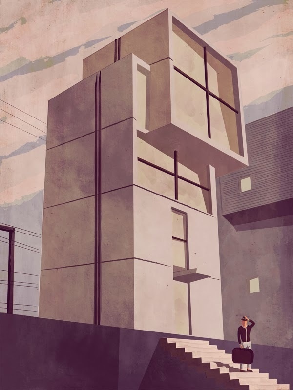 © Giordano Poloni Climbing in Love. Illustration | Illustration #concrete #illustration #building #architecture #cubism #art #modernism #beauty