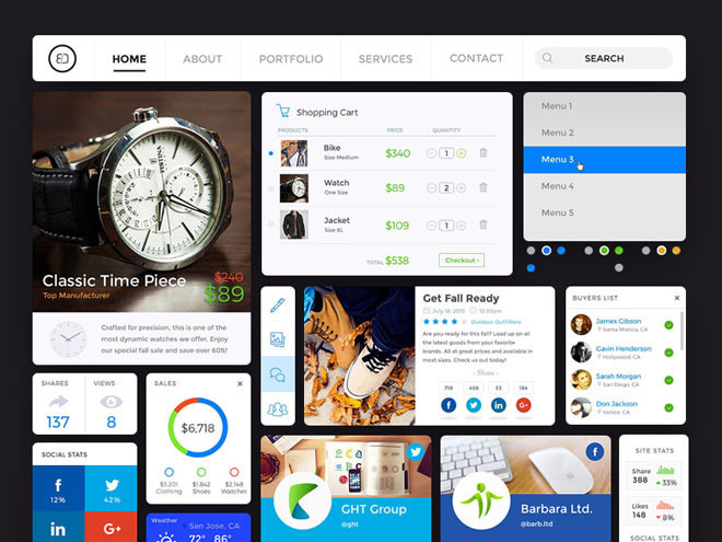 Shopping UI Kit PSD