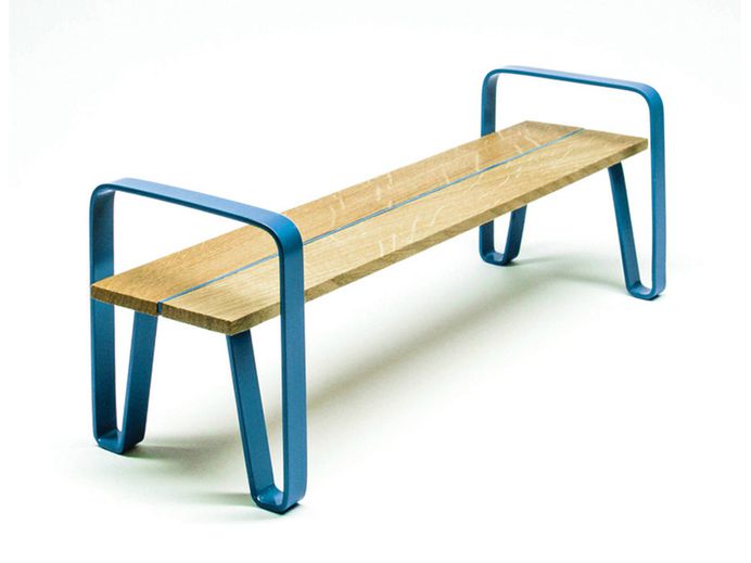 Banco en acero y madera sin respaldo COURT | Banco sin respaldo by LAB23 - Urban Smart Living
