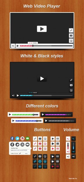 Wood video player interface with colorful ui elements Free Psd. See more inspiration related to Wood, Web, Colorful, Video, Elements, Ui, Psd, Web elements, Material, Interface, Video player, Player, Vertical and Psd material on Freepik.
