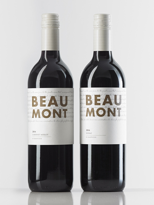 Beaumont Wine Packaging Design by Studio Marché // Brand and packaging design for a South Australian winery. Check out Studio Marché's