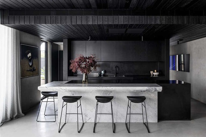 kitchen, a Brutalist Home in a Former Textile Factory