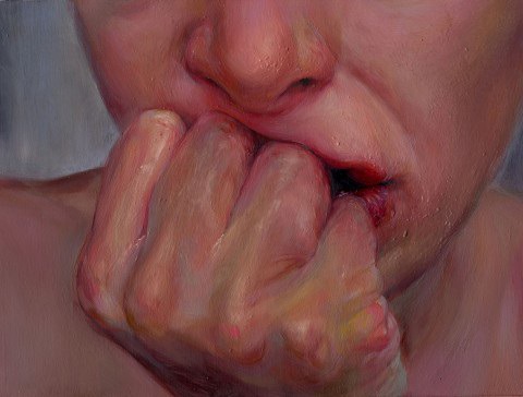 Thinking this, she, 2007, oil on linen, 6.5 x 8.5 inches