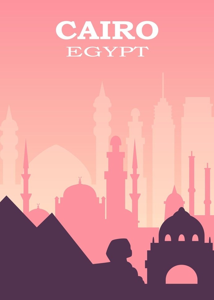 "Cairo" Poster Print on metal by Sam Kal