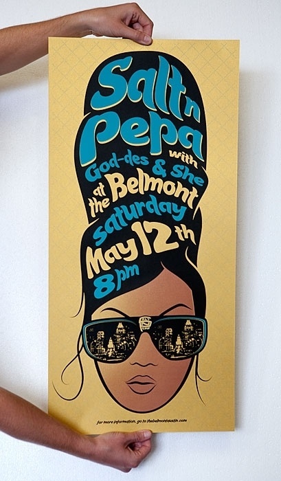 Sanctuary Printshop » Salt-N-Pepa screen printed posters for The Belmont #printed #silkscreen #n #texas #austin #screen #poster #art #music #pepa #salt
