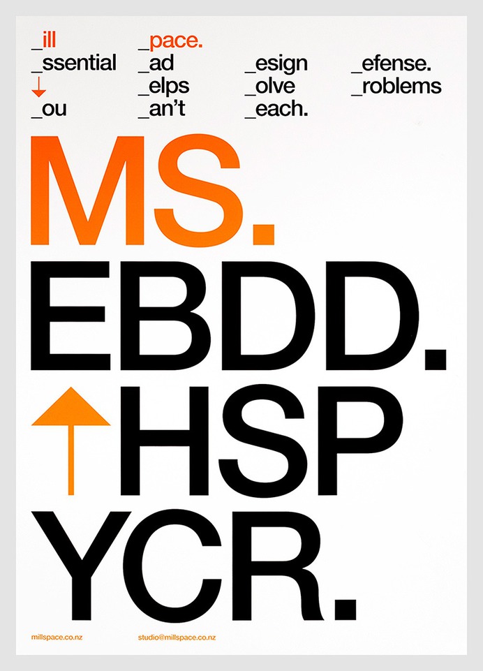 Mill Space, poster submitted and designed by Lucas K. Doolan – Type Only Unit Editions #grid