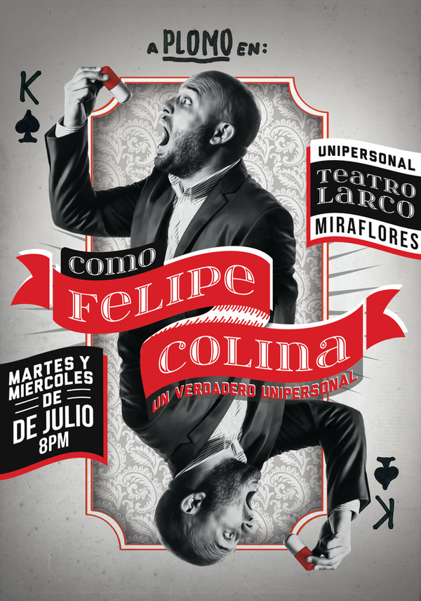 Como Felipe Colina #card #magic #poster #show #peru #typography