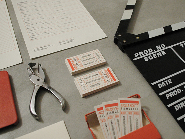 Nicola Schito Filmmaker Brand Identity #business #branding #card #design #brand #clapboard #identity #vintage #film #letterhead #web