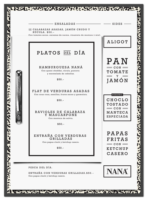 NANA #menu #identity #design #print #food
