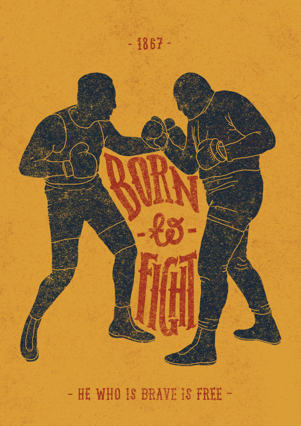 Born to Fight #orka #illustration #poster #abo #typography