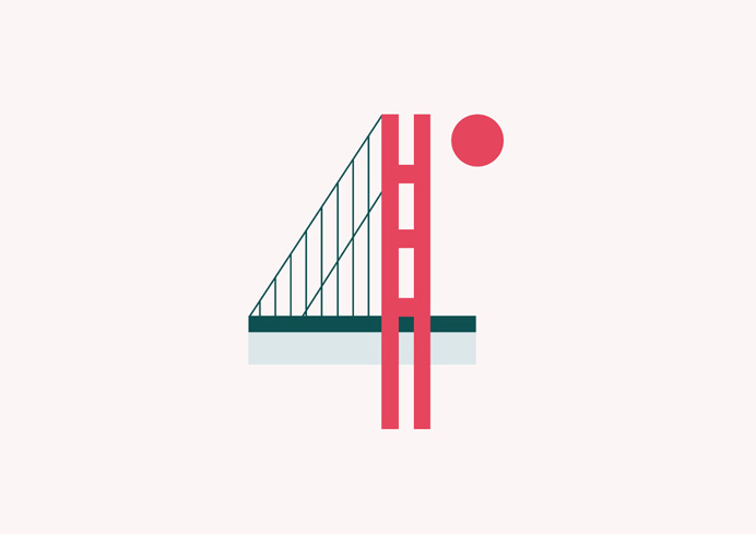 Travellers Numbers. 4 > San Francisco (Golden Gate), California. #36days_4 #36daysoftype02 #goldengateBridge #goldengate #Bridge #sanfranci